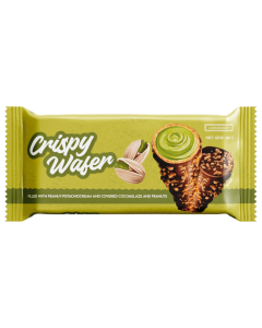 Crispy waffers with pistachio cream