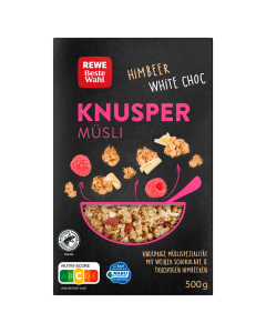 Knusper Müsli White Schokolade Himbeere 500G
