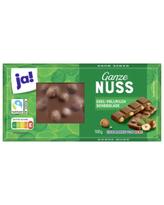 Ja! Chocolat au lait aux noisettes entières 100 g