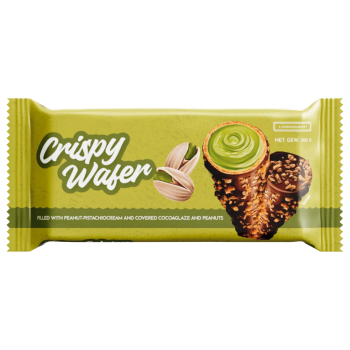 Crispy waffers with pistachio cream
