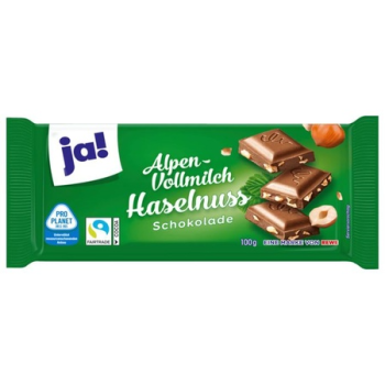 Ja! Chocolat au lait Alpen aux noisettes 100 g