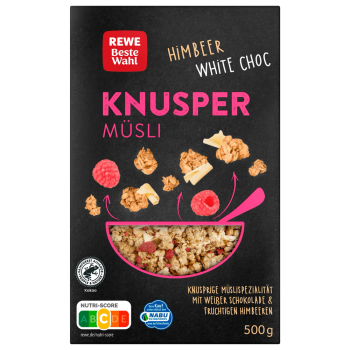 Knusper Müsli White Schokolade Himbeere 500G