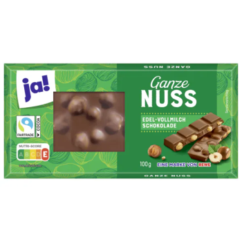 Ja! Chocolat au lait aux noisettes entières 100 g