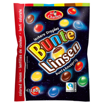 Sir charle dragées chocolatées multicolores 180g