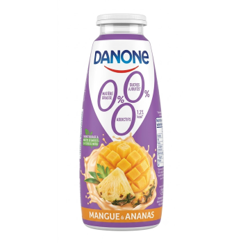 Danone yaourt a boire mangue ananas 0% 250g